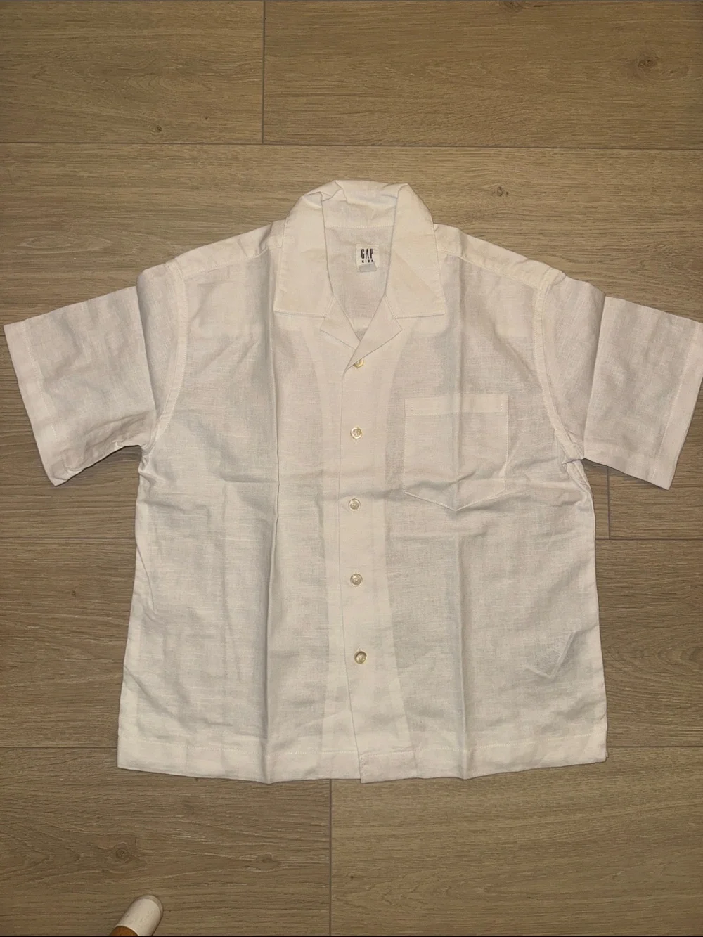 GAP Kid’s White Short-Sleeve Linen Camp Shirt